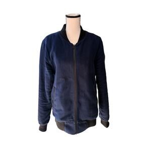 3sixteen Men’s M Stadium Jacket Indigo Panama Cloth Bomber Made in USA Workwear